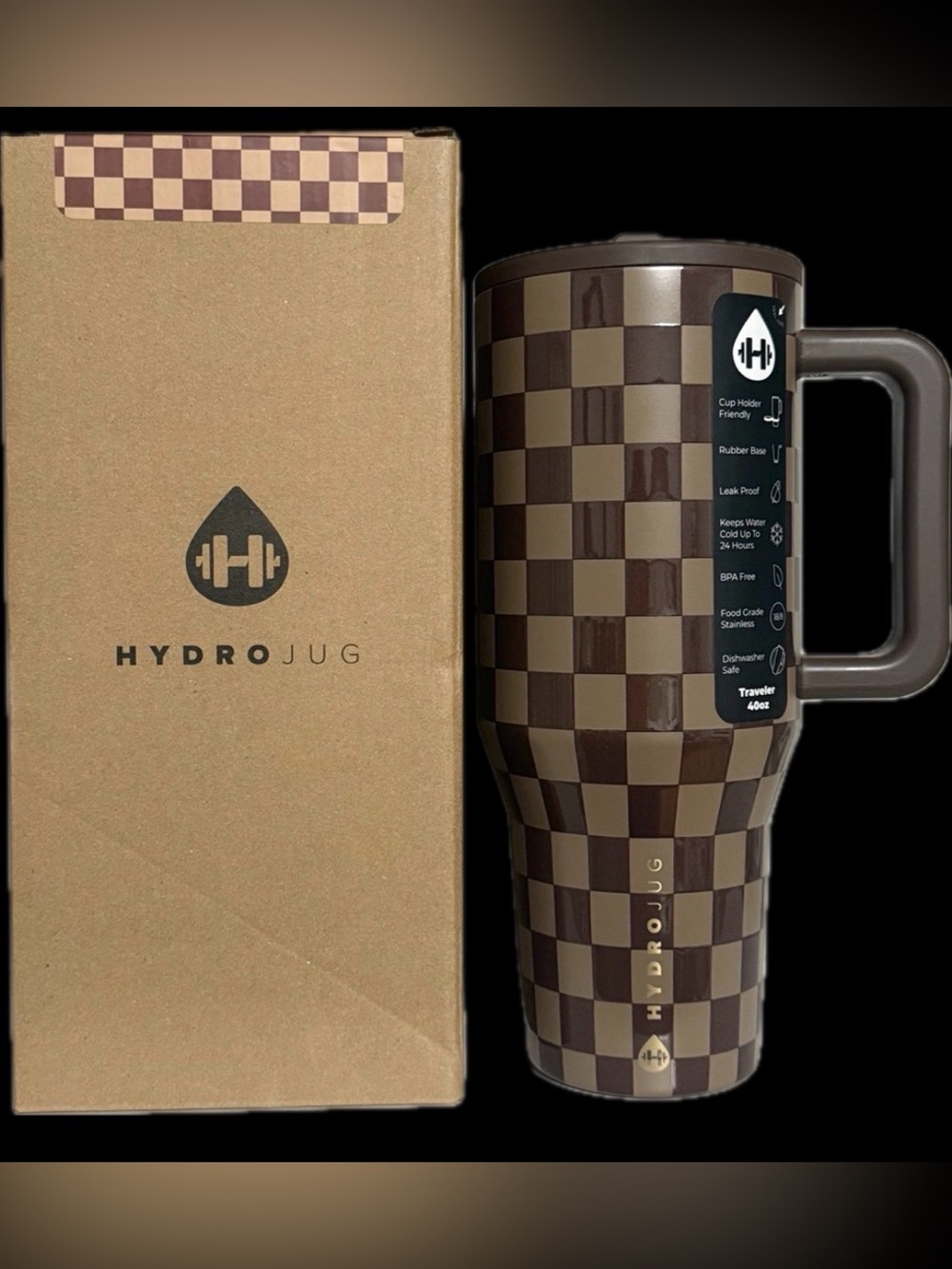 Hydrojug 40oz Traveler NEW AUTUMN CHECKERS tumbler